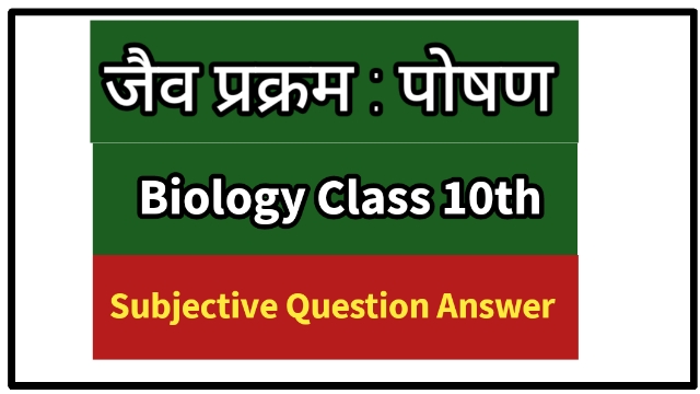 कक्षा 10 जीव विज्ञान जैव प्रक्रम : पोषण नोट्स